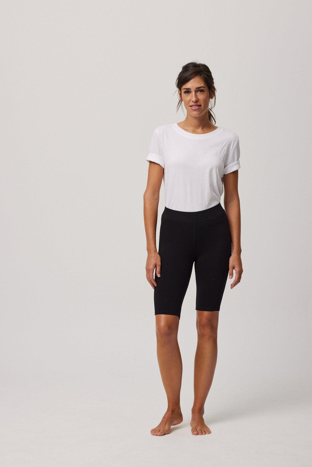 Leggings básicos cortos de algodón negro