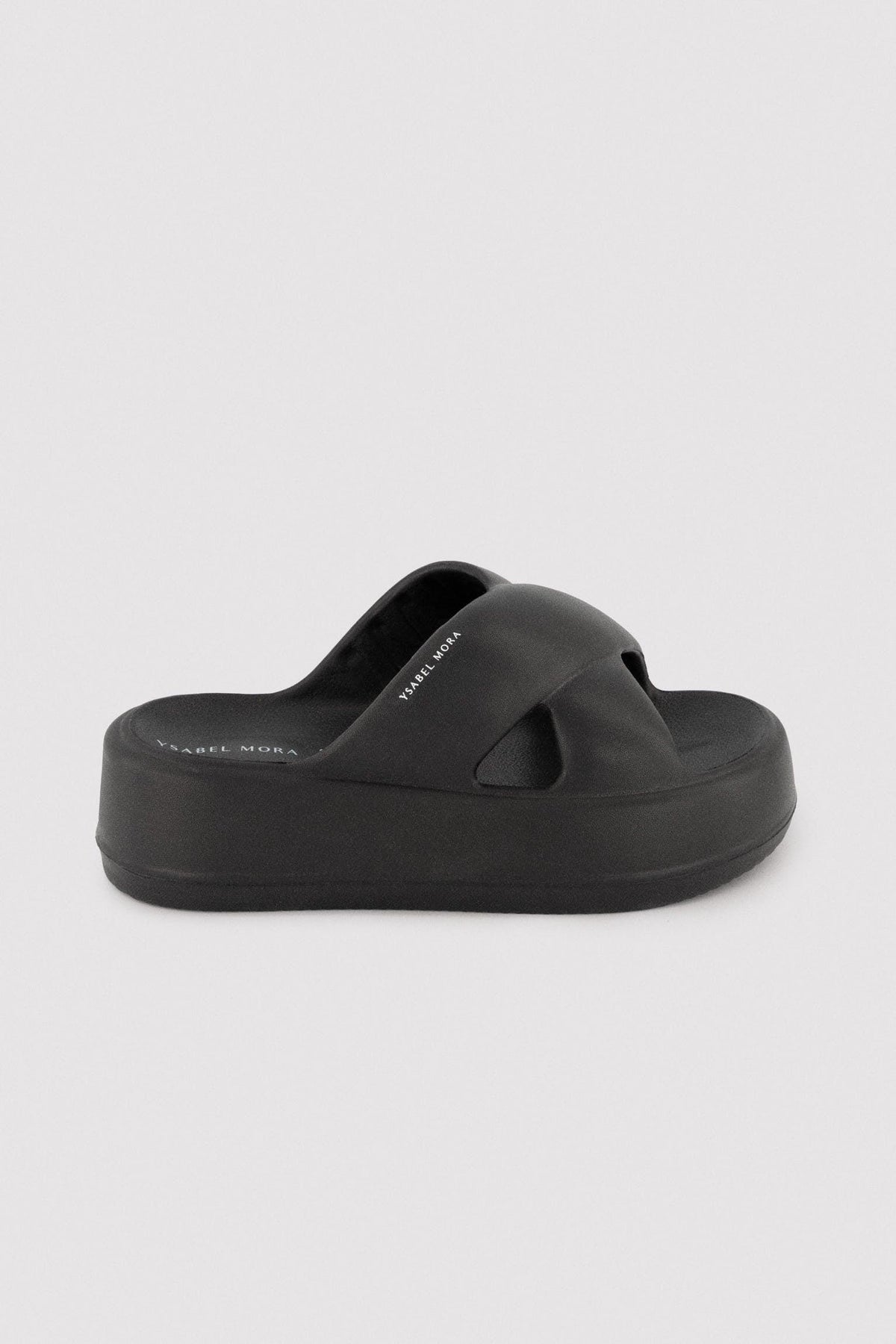 Chanclas de playa con plataforma antiderrapantes ligeras negras