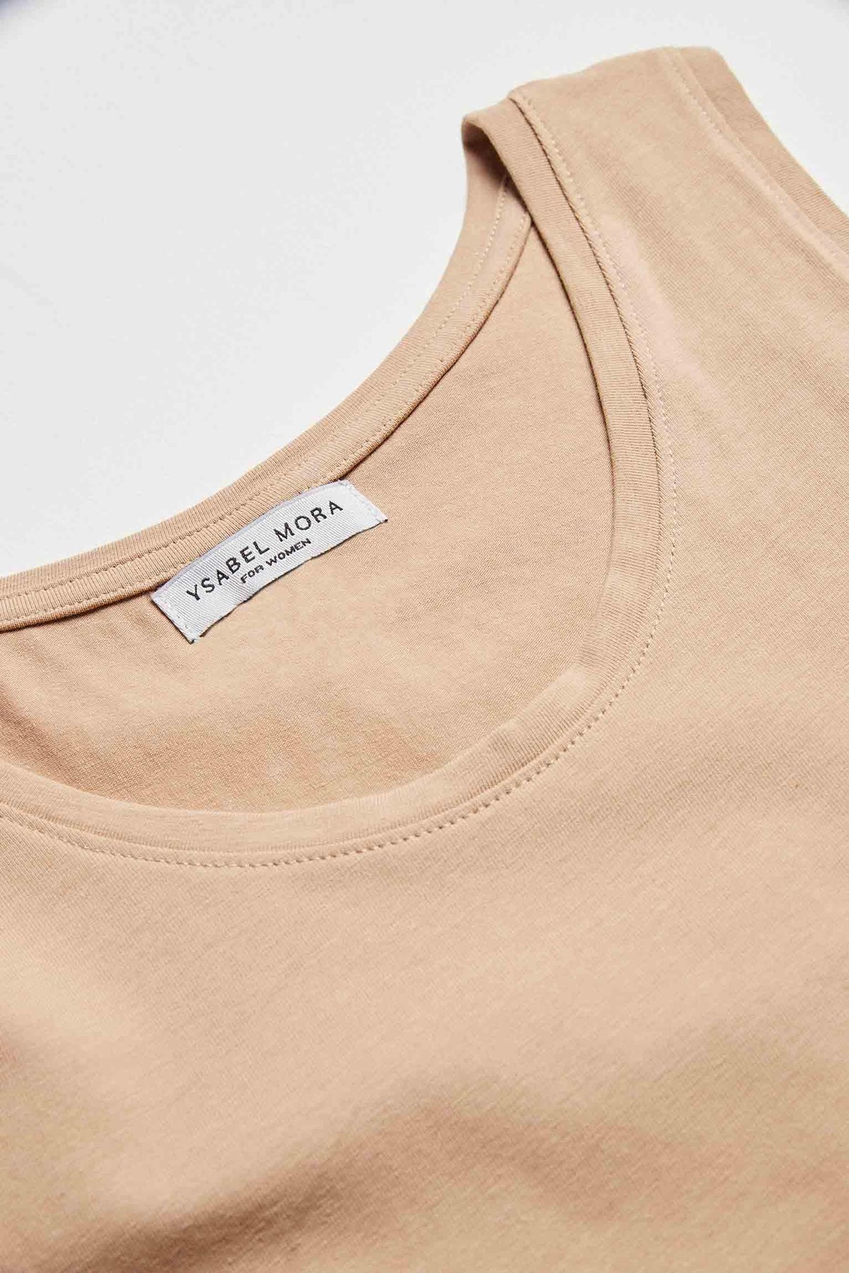 Camiseta interior tirante ancho algodón nude