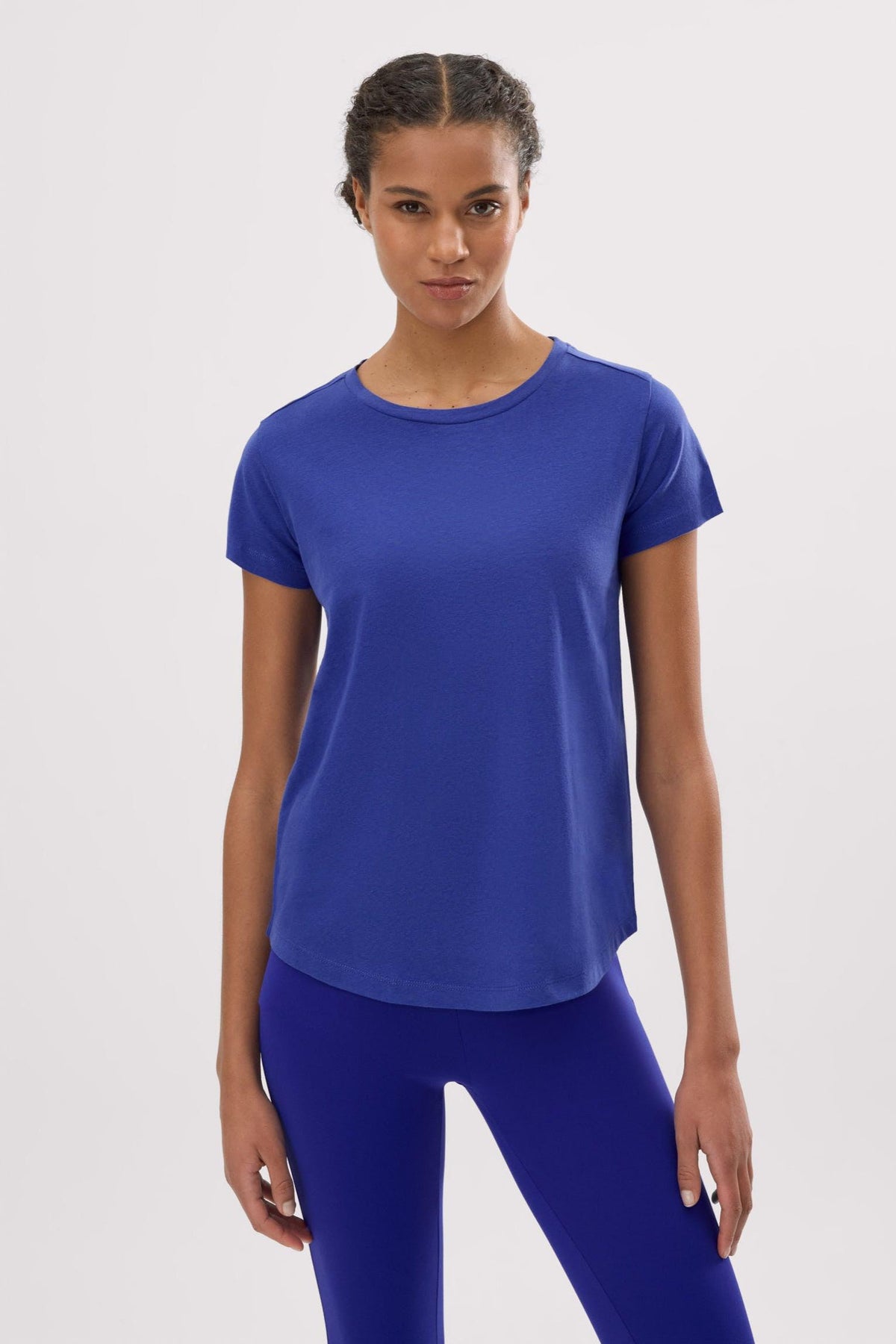 Camiseta de algodón básica estilo deportivo azul