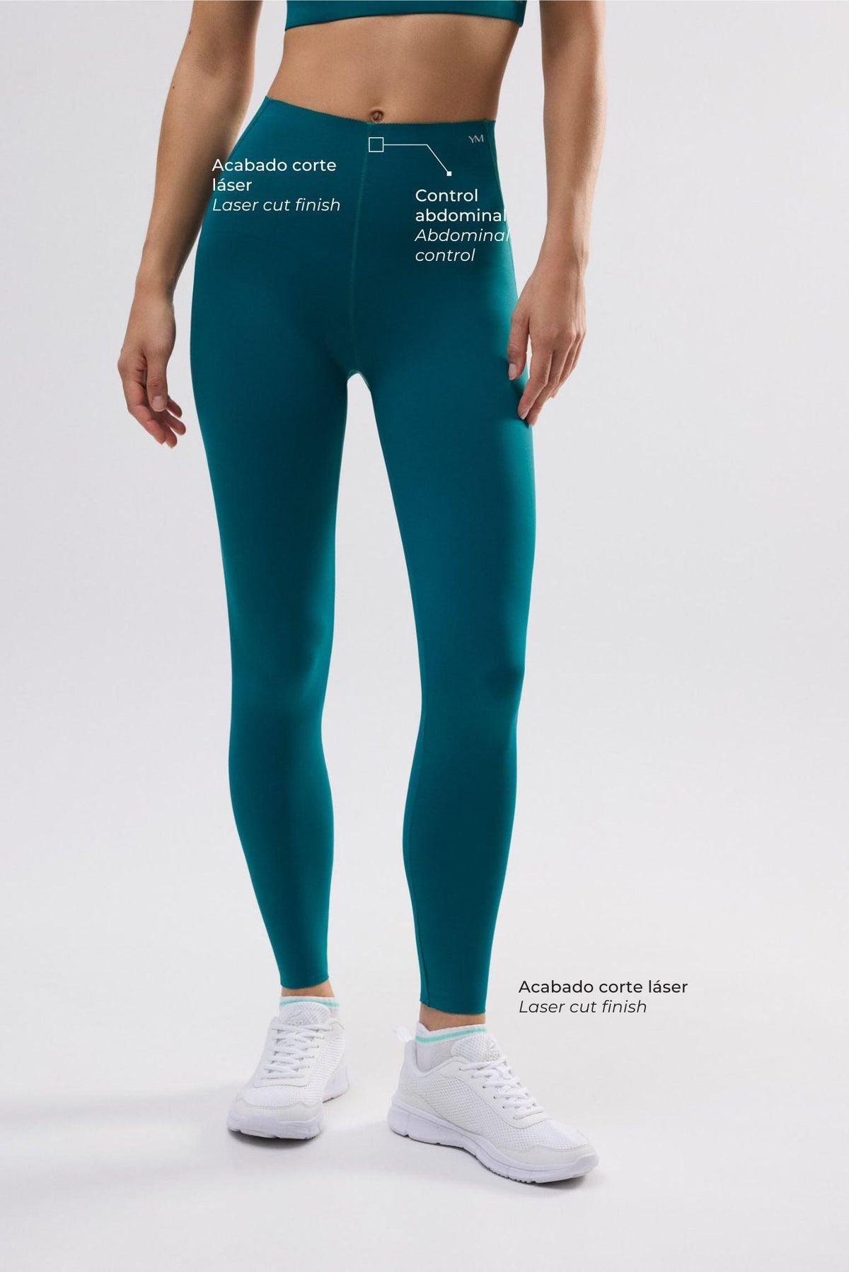 Leggings deportivos largos compresivos vientre plano verde botella