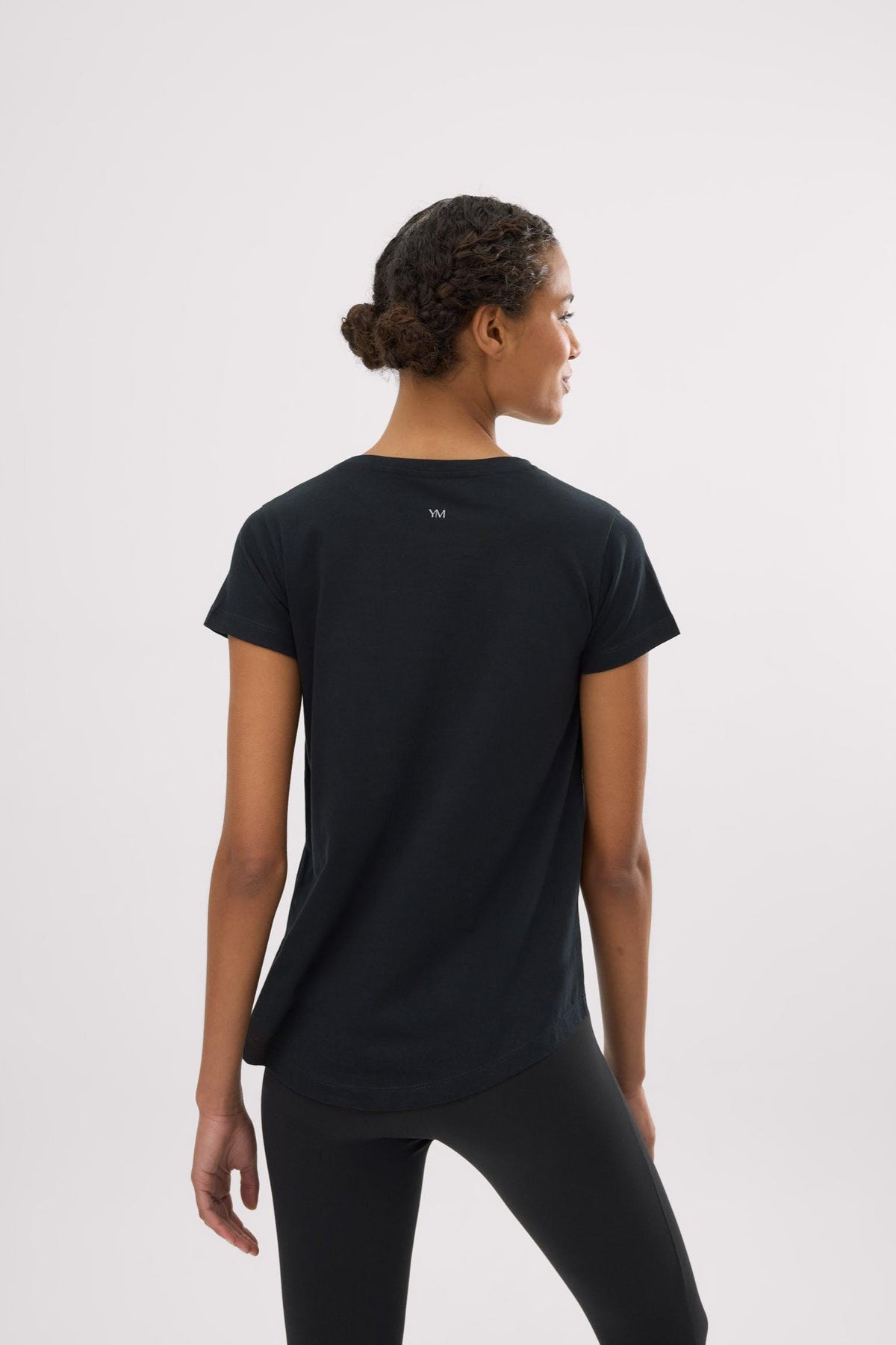 Camiseta de algodón básica estilo deportivo negro