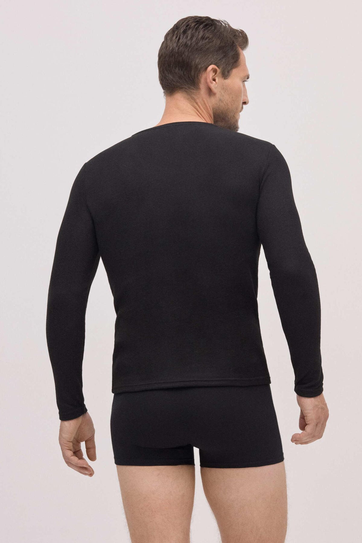 SUPER TÉRMICO Camiseta afelpada hombre negro