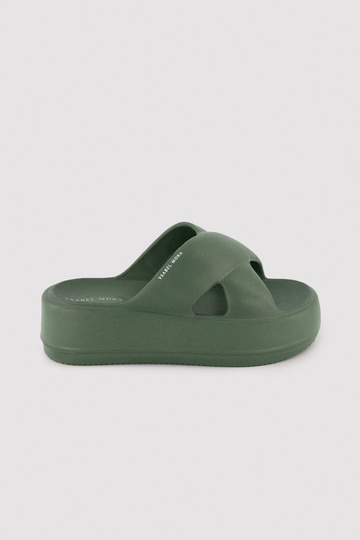 Chanclas de playa con plataforma antiderrapantes ligeras verde botella