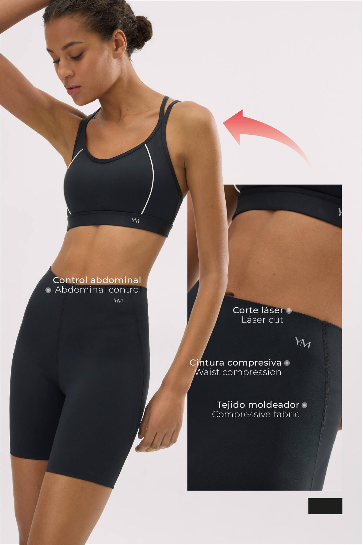 Leggings deportivos Compressive cortos negro