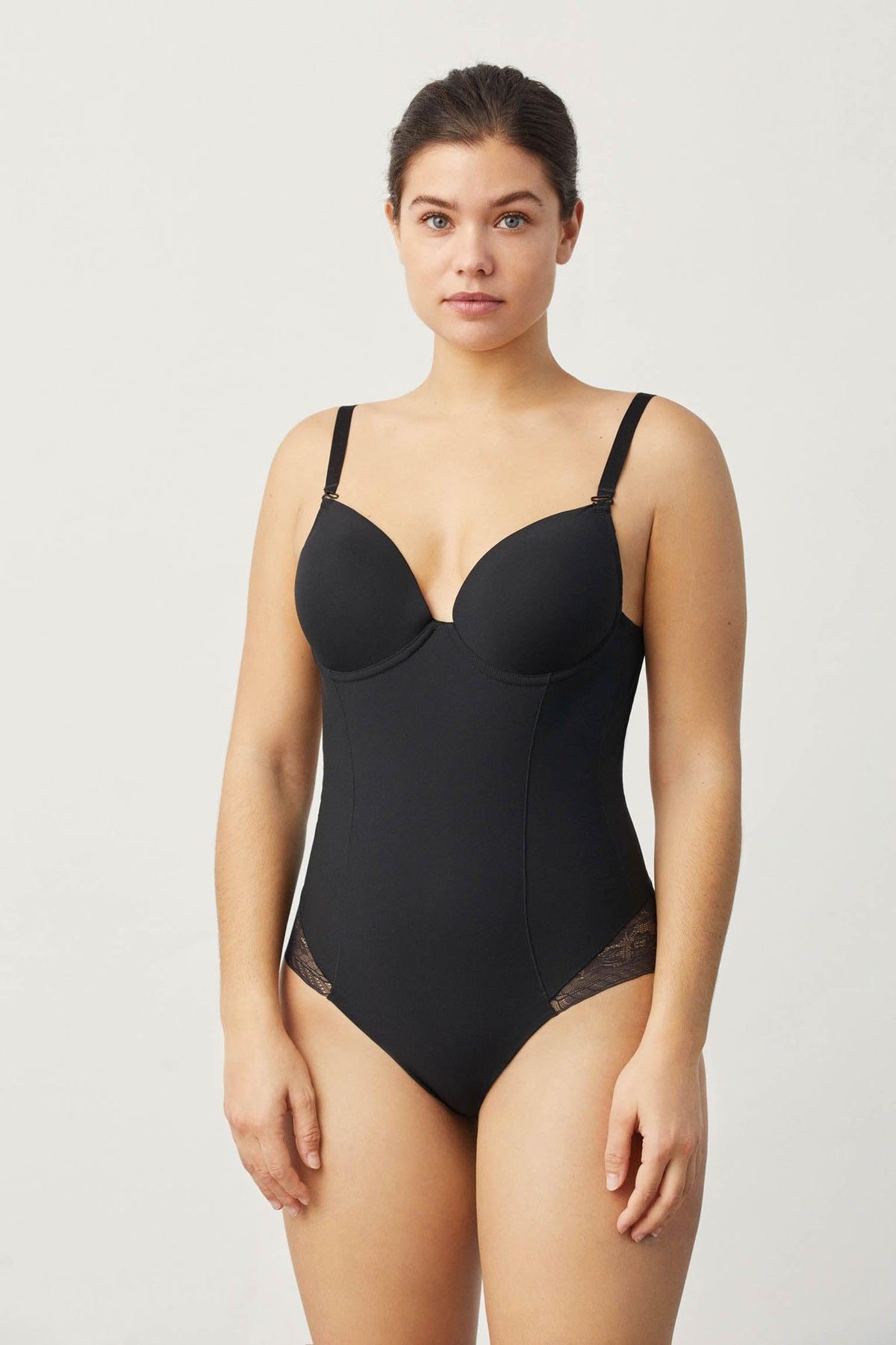 Body reductor con aro espalda abierta negro