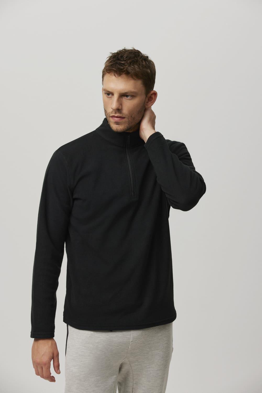 SUPER TÉRMICO Forro polar media cremallera hombre negro