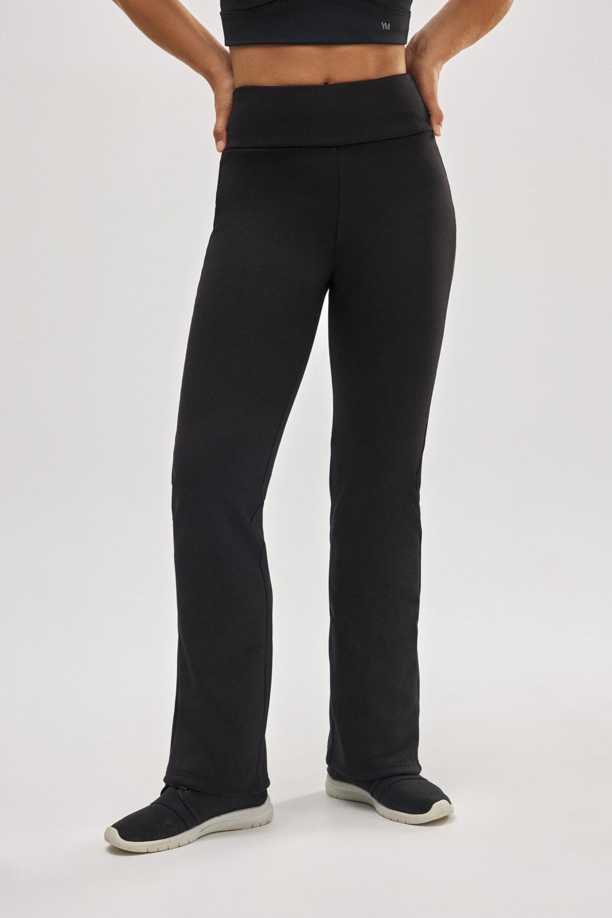 ULTRA TÉRMICO Leggings flare estilo deportivo afelpado polar negro