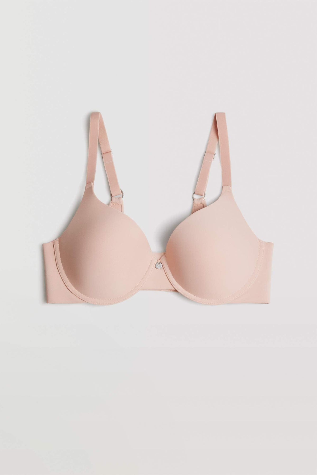 Brassiere con aro y relleno con cierre ancho nude