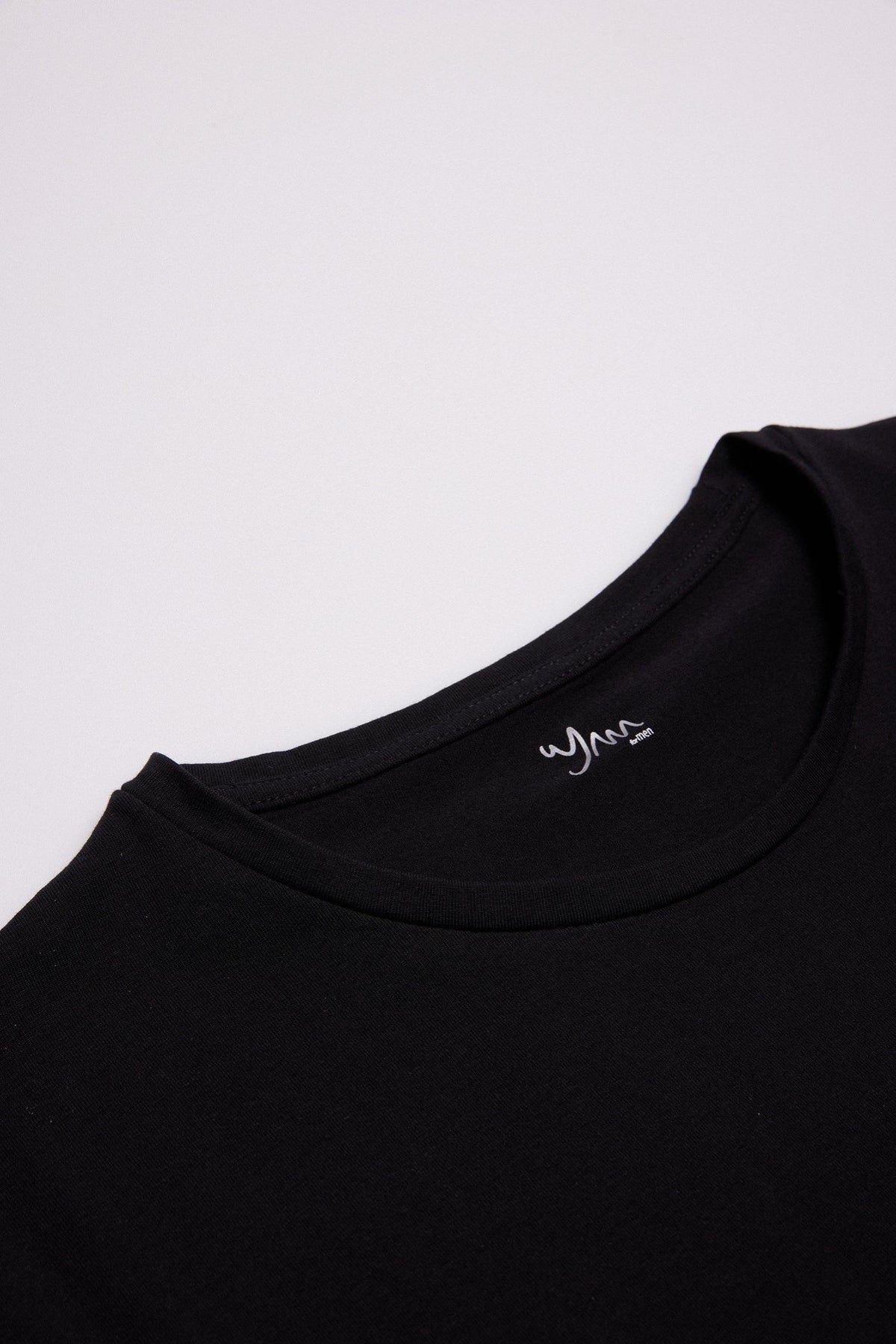 Camiseta interior manga corta algodón negro