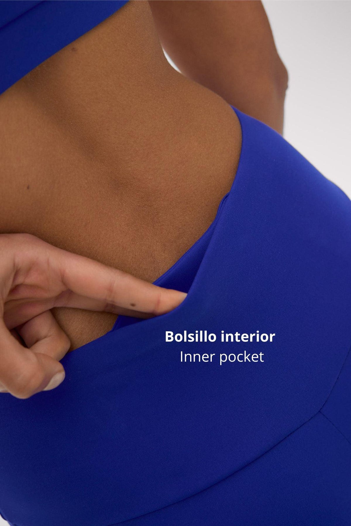 Leggings deportivos de tiro alto con tacto algodonero azul eléctrico