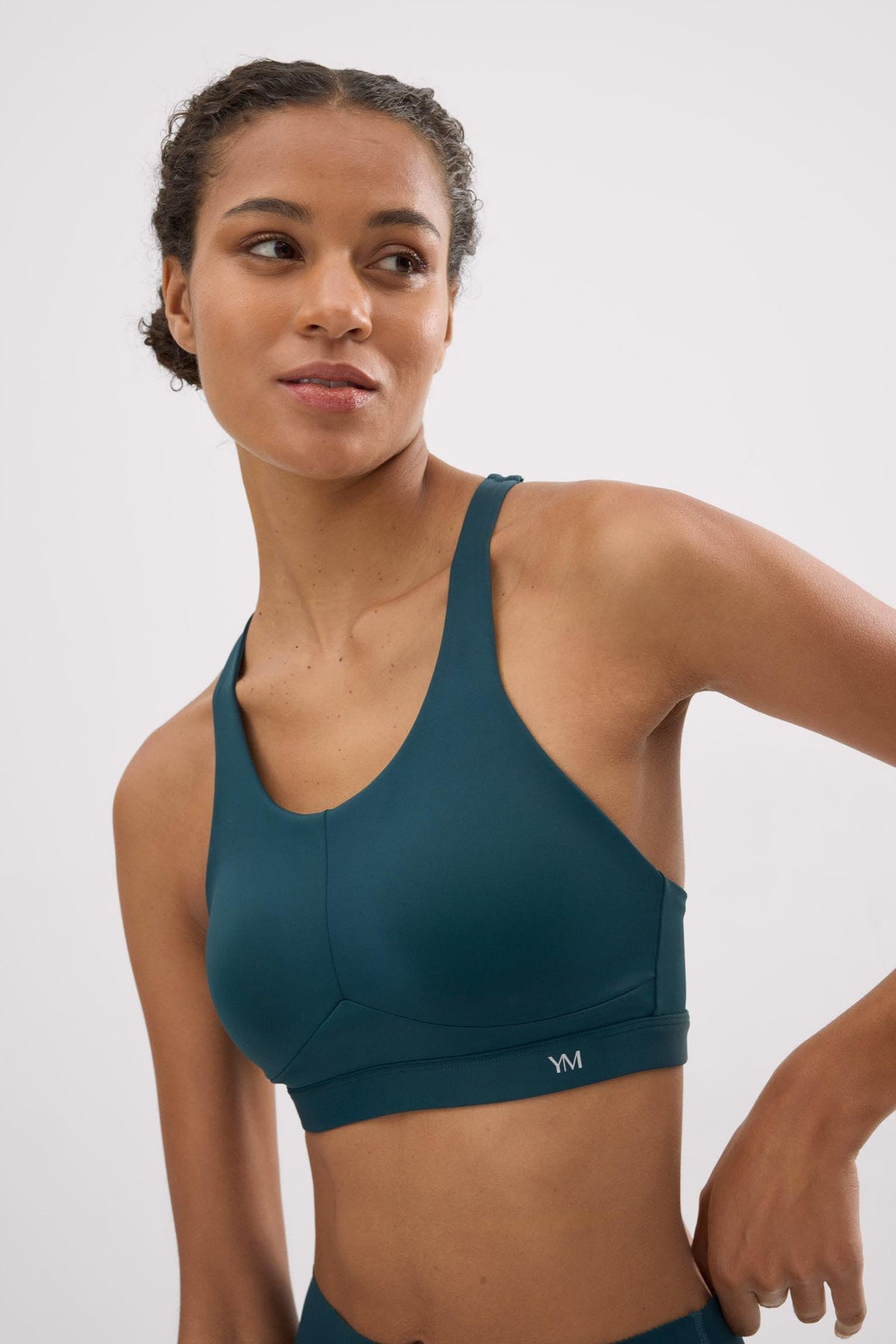 Sujetador deportivo Compressive alto impacto tirantes regulables verde botella