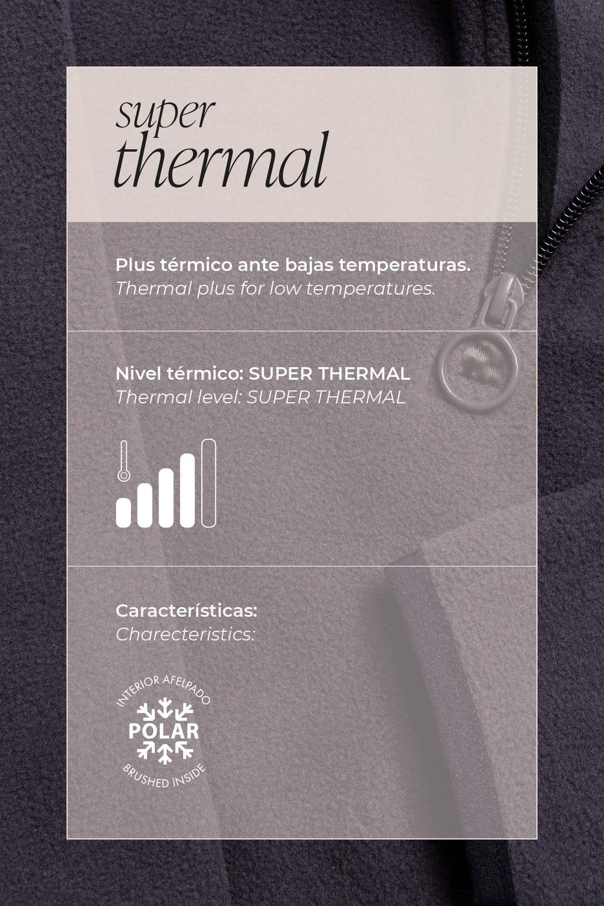 SUPER TÉRMICO Forro polar media cremallera mujer negro