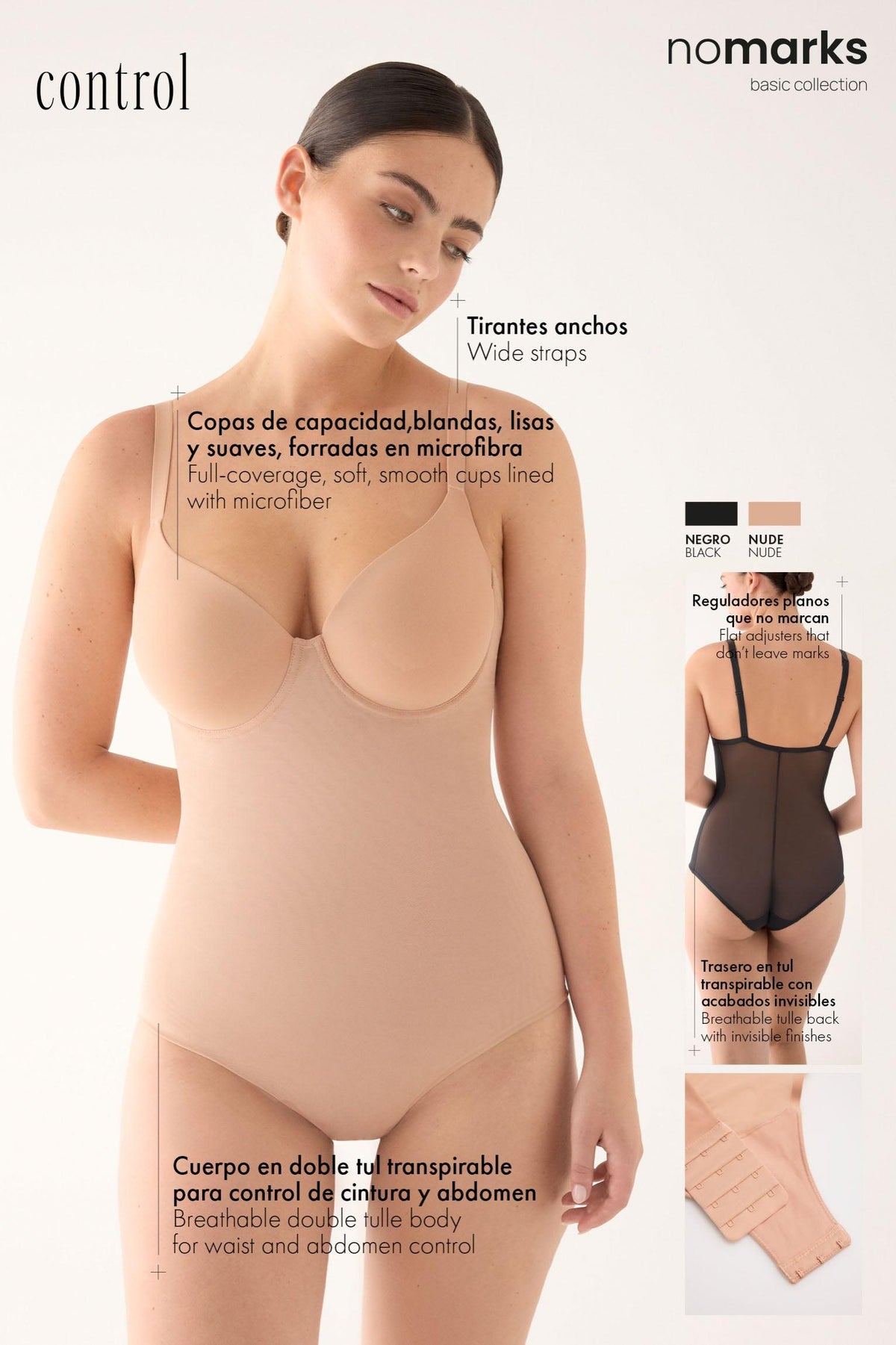 Body nomarks de control con acabados invisibles nude | Paula Echevarría