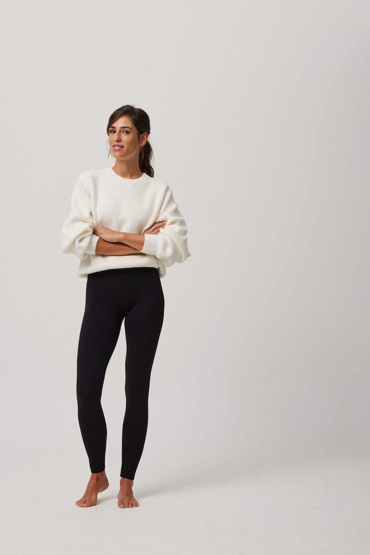 Leggings básicos de algodón negro