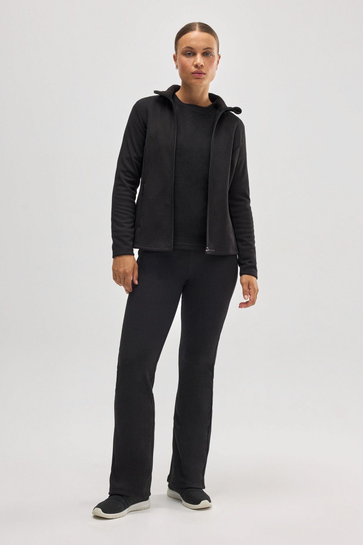 ULTRA TÉRMICO Leggings flare estilo deportivo afelpado polar negro