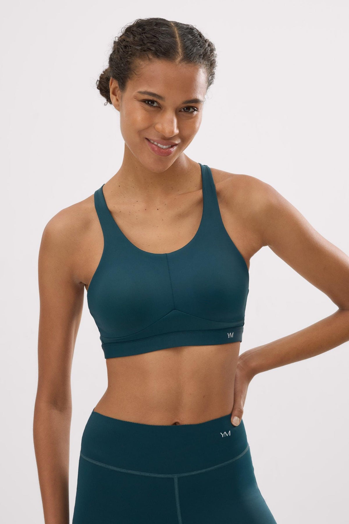 Sujetador deportivo Compressive alto impacto tirantes regulables verde botella