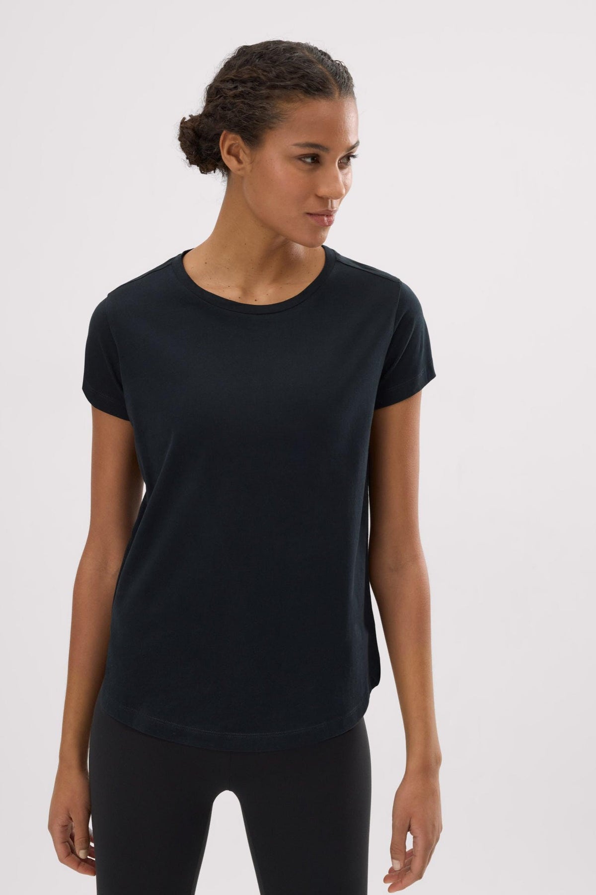 Camiseta de algodón básica estilo deportivo negro