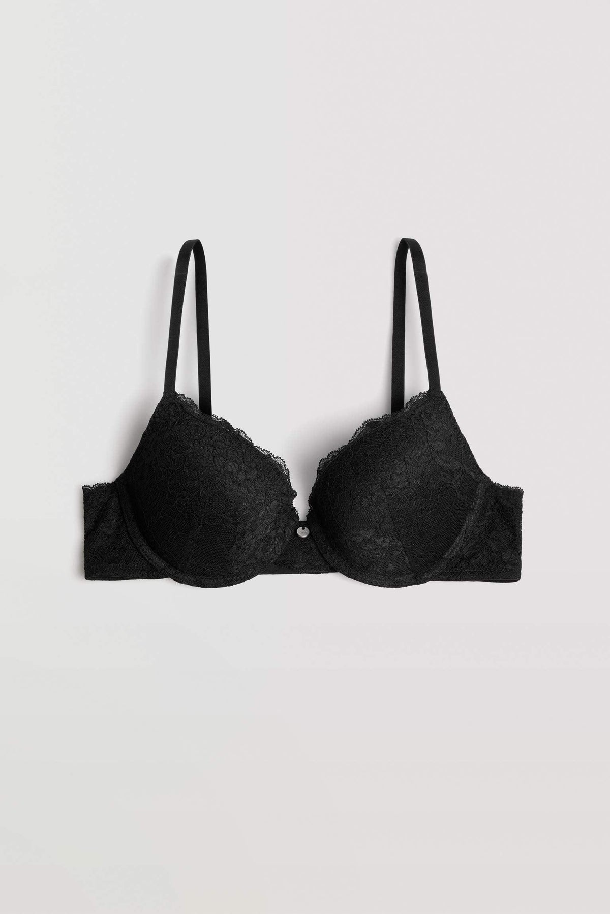 Sujetador push-up de encaje negro