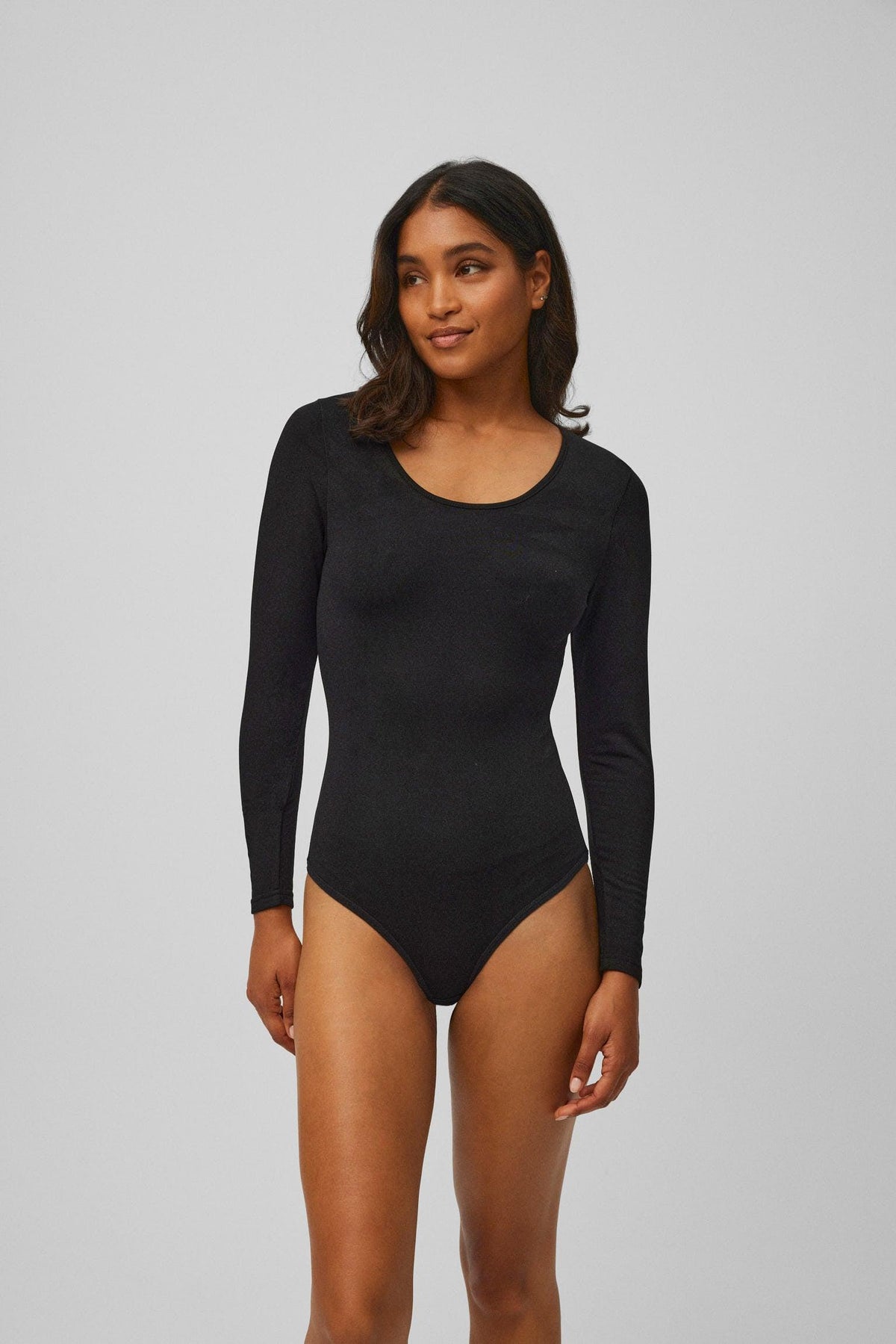 TÉRMICO Body manga larga interior afelpado negro