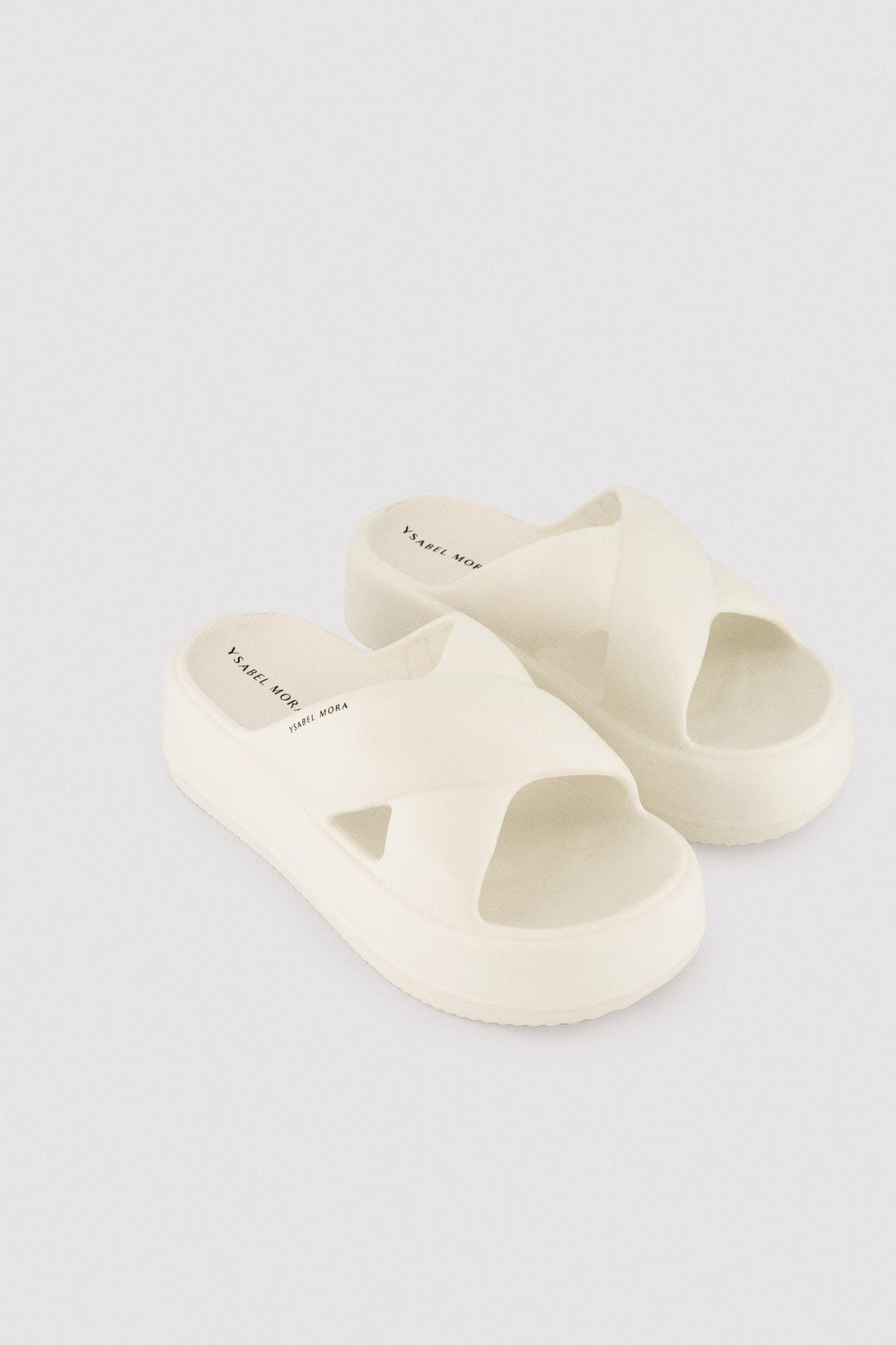 Chanclas de playa con plataforma antiderrapantes ligeras blancas