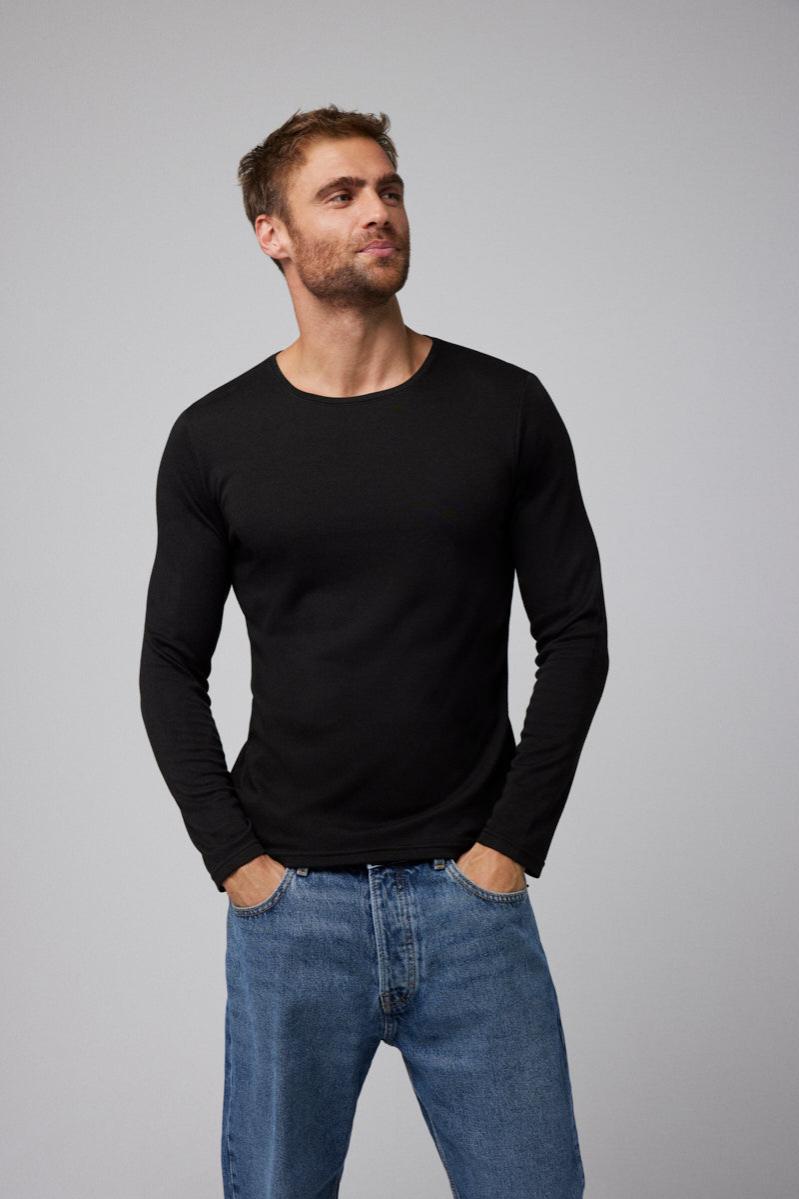 Camiseta térmica de control de temperatura manga larga negro