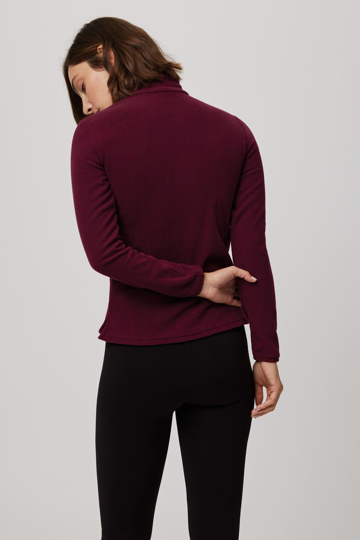 SUPER TÉRMICO Forro polar media cremallera mujer granate