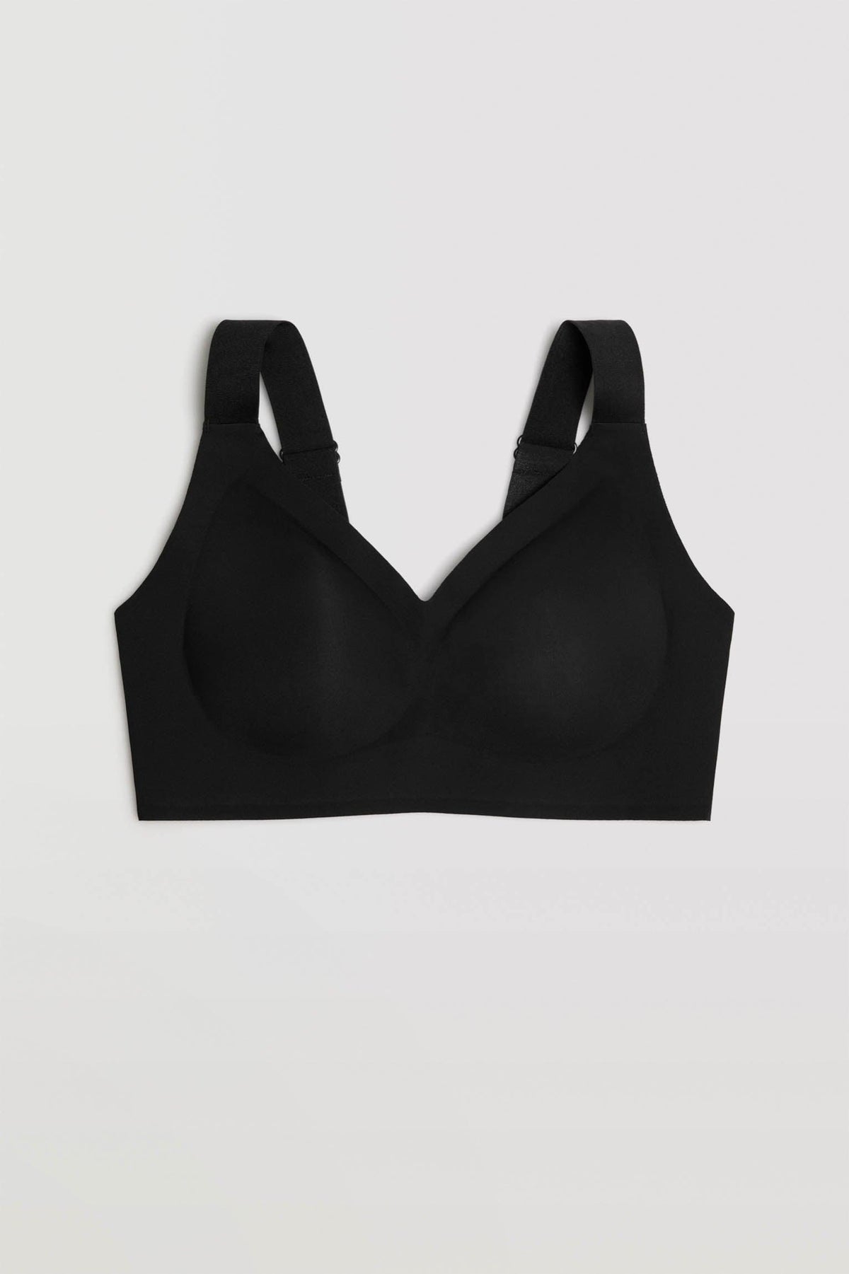 Brasier sin aro con tirantes anchos y push-up ligero negro