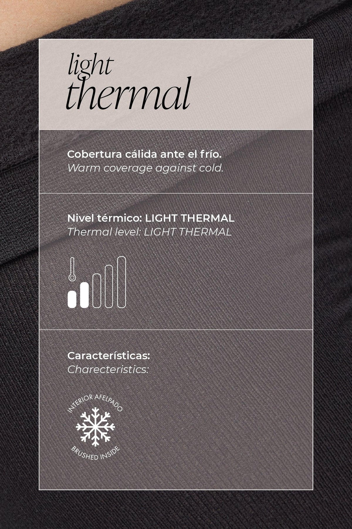 Leggings térmicos ligeros afelpados de algodón natural