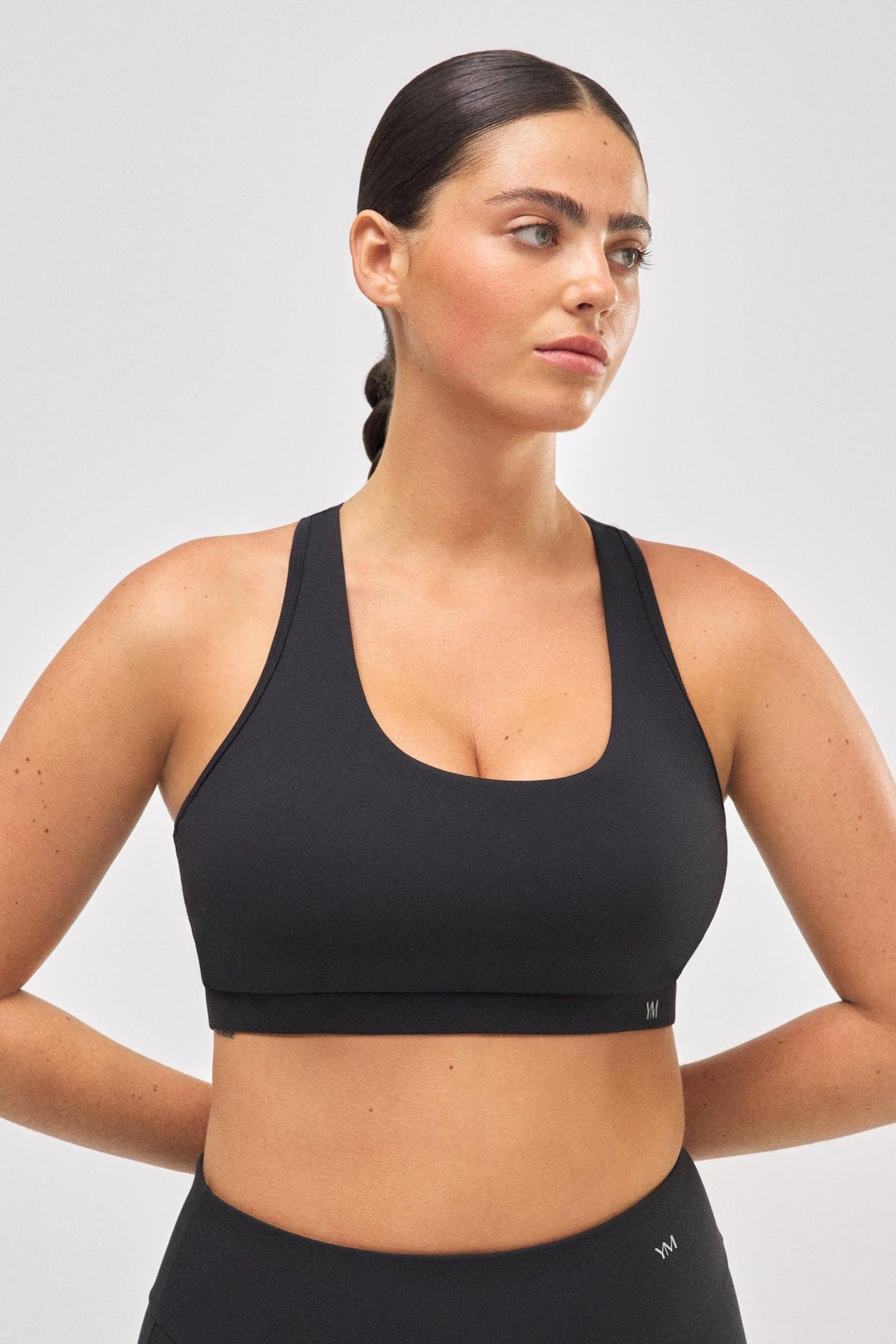 Brasier deportivo con tacto de algodón negro