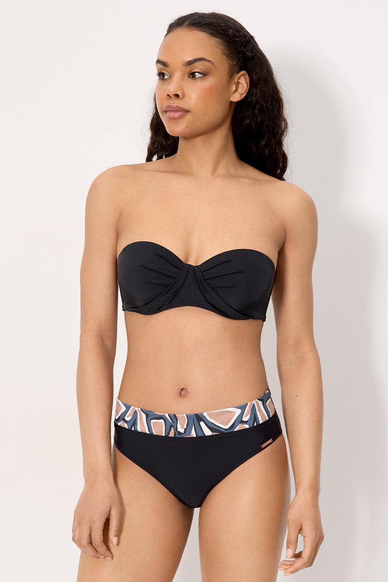 Top de bikini bandeau negro copas C y D