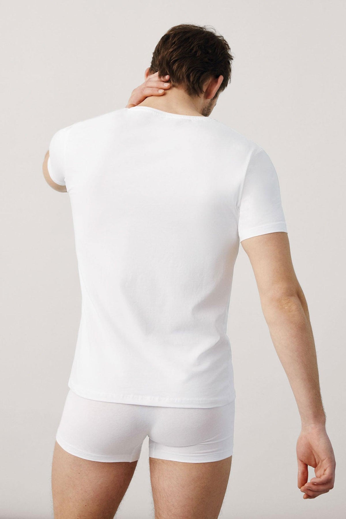 Camiseta interior manga corta algodón blanco