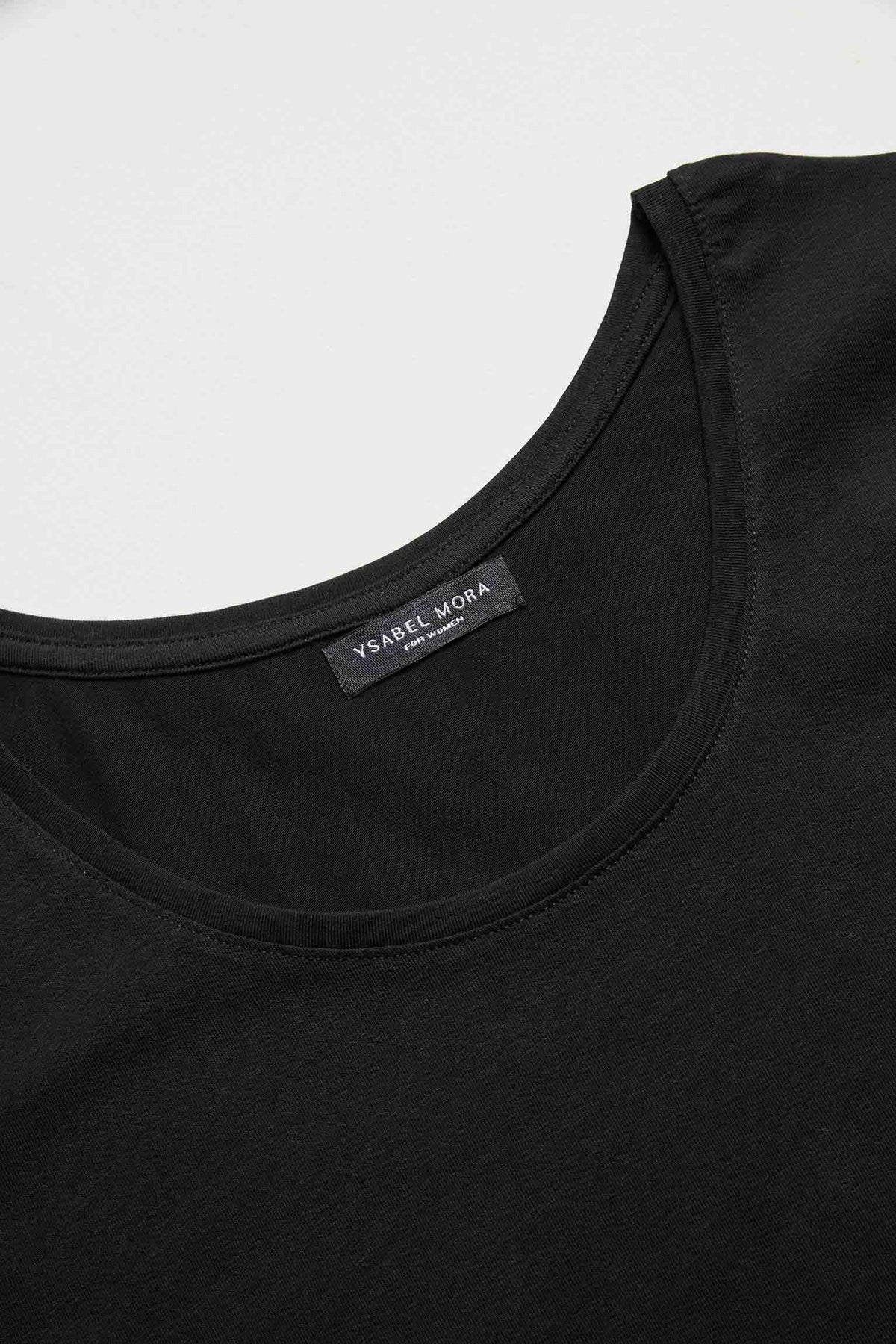 Camiseta interior manga corta algodón negro
