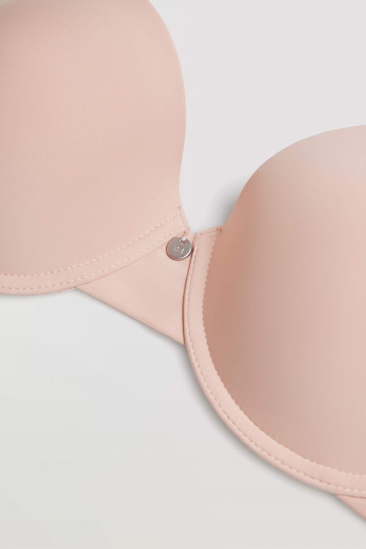 Brassiere con aro y relleno con cierre ancho nude