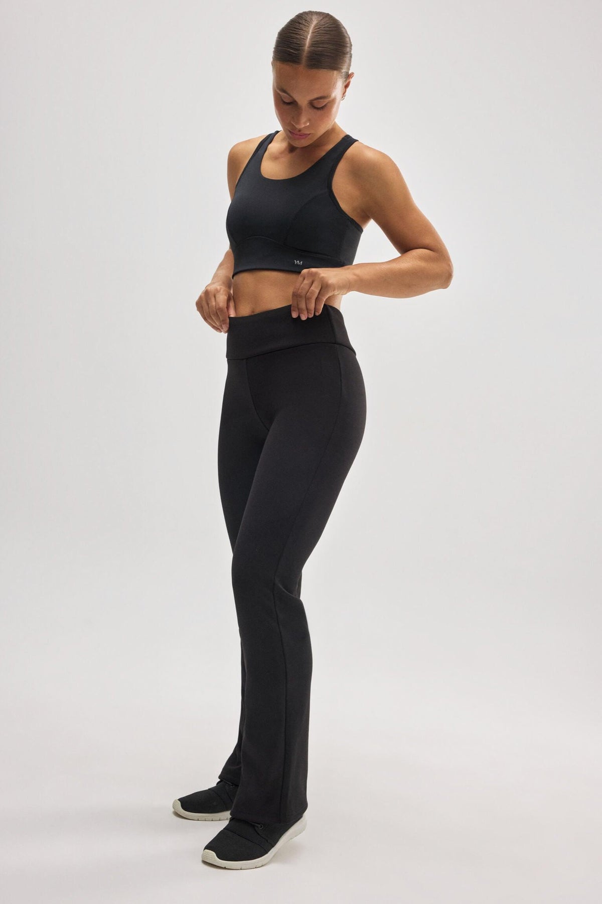 ULTRA TÉRMICO Leggings flare estilo deportivo afelpado polar negro