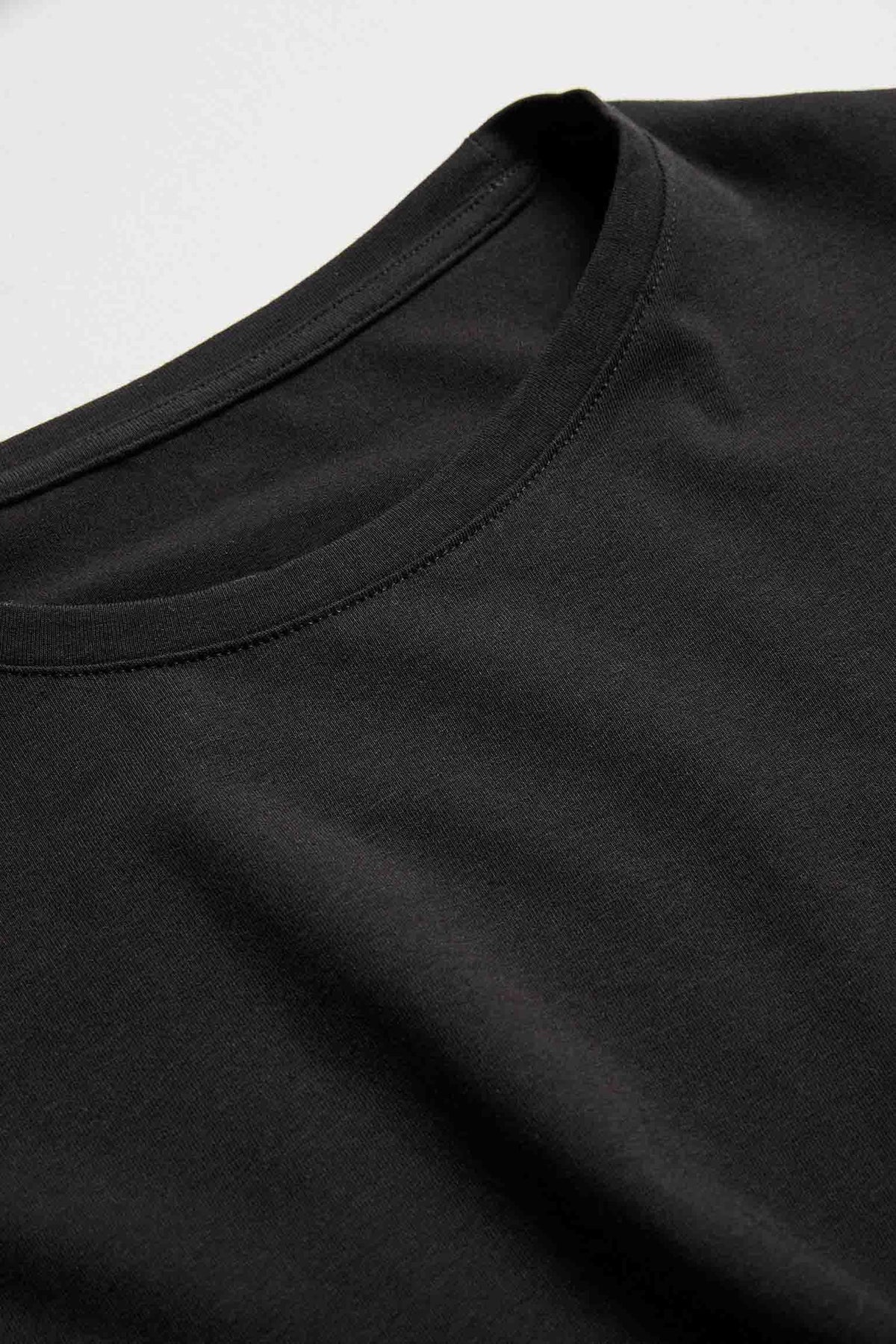 Camiseta interior manga larga algodón negro