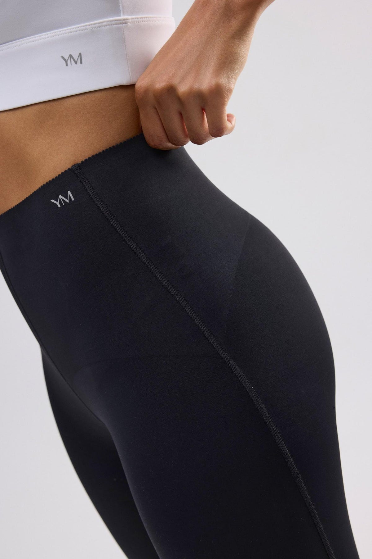 Leggings deportivos compresivos largos vientre plano negro