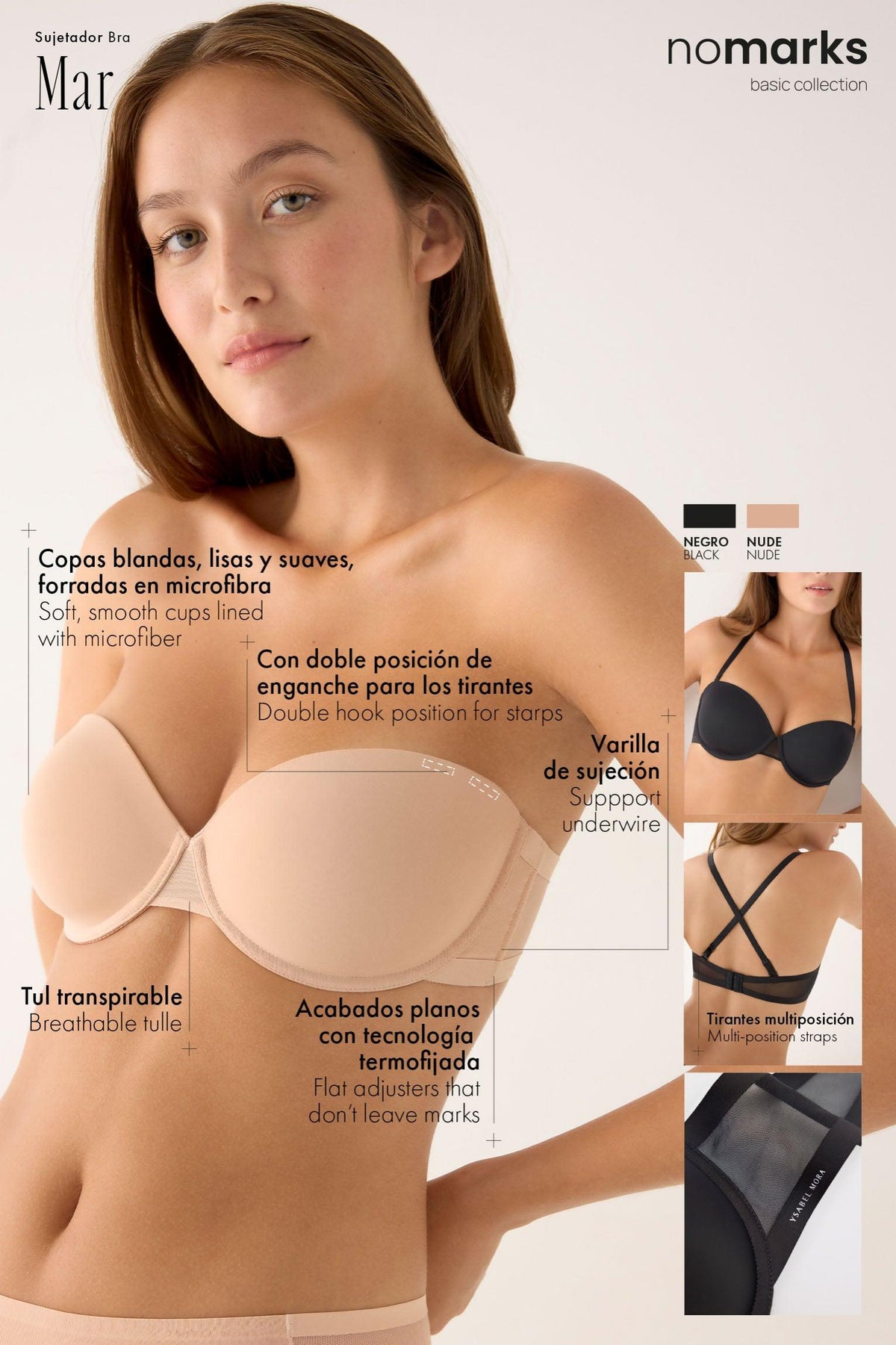 Brasier nomarks Mar sin tirantes nude | Paula Echevarría