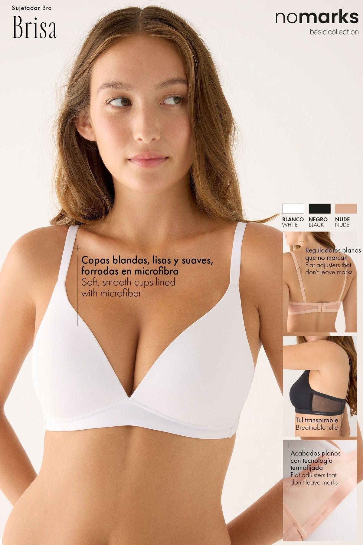 Bra nomarks Brisa sin aro con relleno nude | Paula Echevarría
