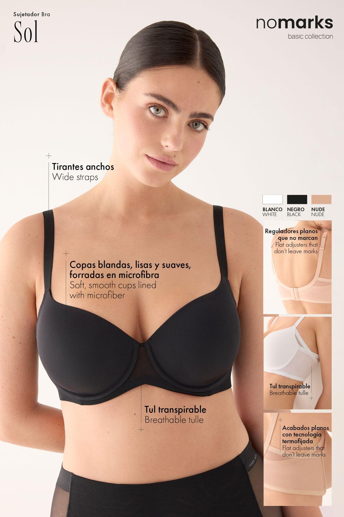 Brasier capacidad nomarks Sol con aro con relleno nude | Paula Echevarría