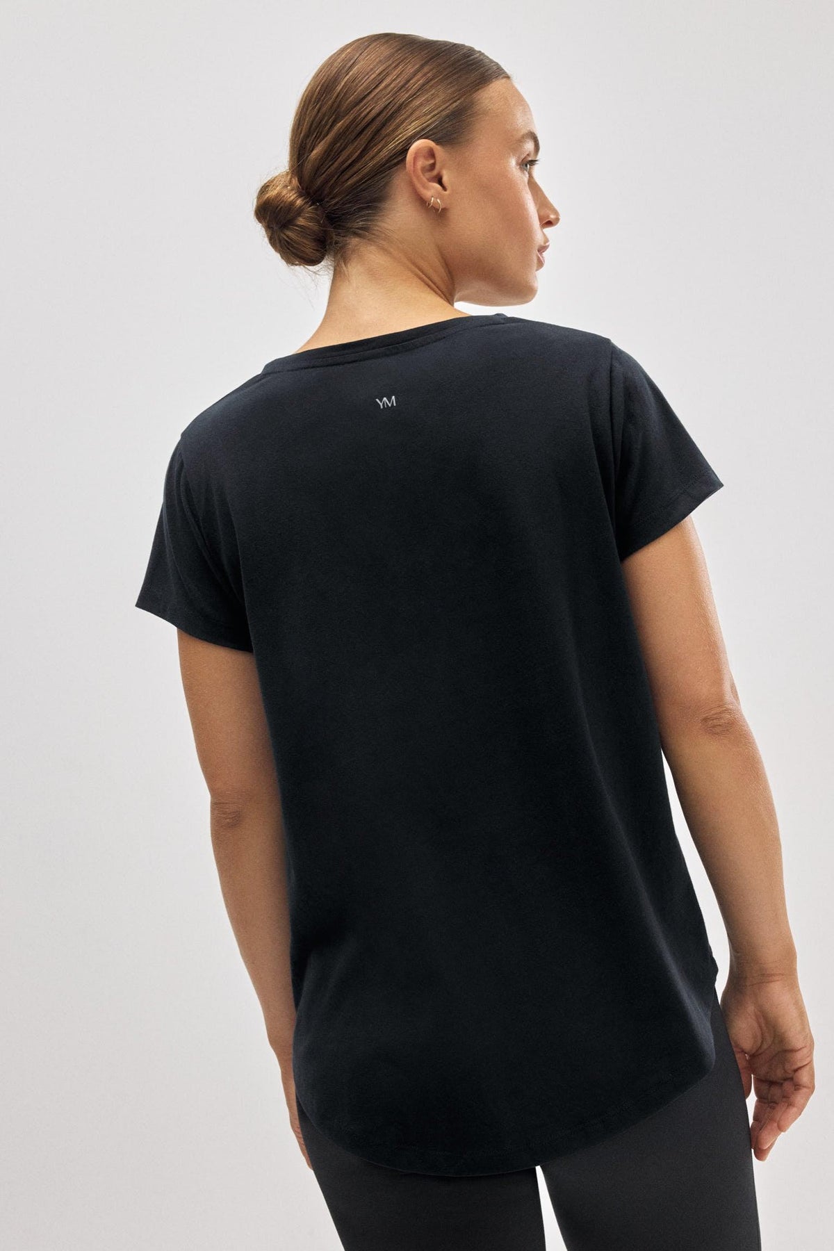 Camiseta de algodón básica estilo deportivo negro