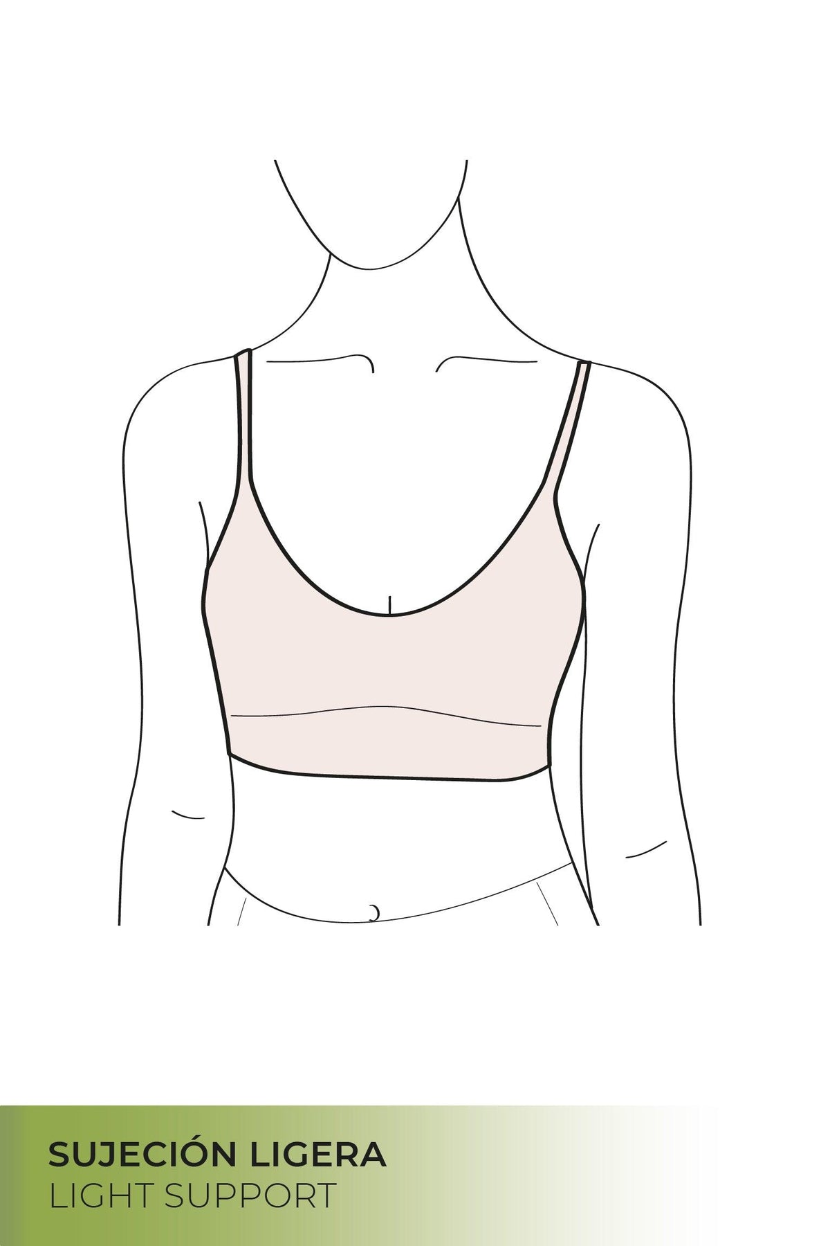 Brasier deportivo con tacto de algodón negro
